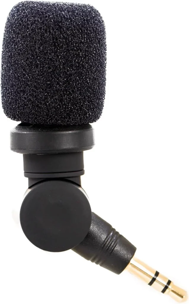 Saramonic SR-XM1 3.5mm TRS microphone for action cameras and compact recording setups, providing improved audio quality for videos and vlogs.