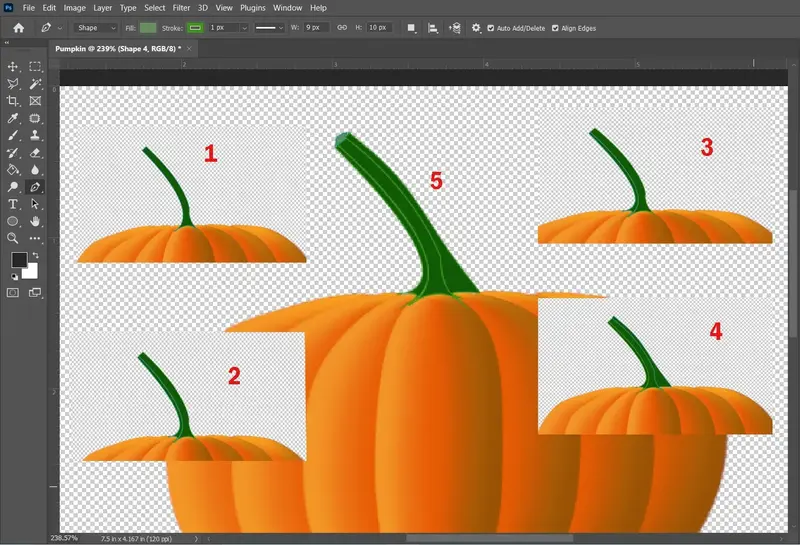 Photoshop tutorial showing the stem drawing process with editing and refinement techniques for creating digital artwork