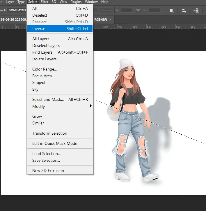 Inverse option in Photoshop