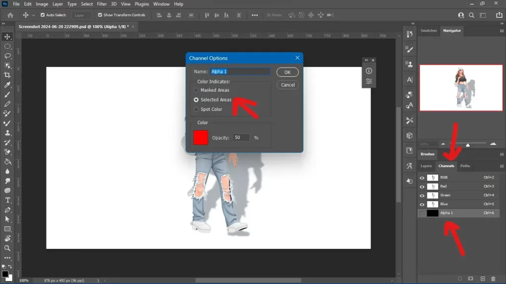 Creating an alpha channel in Photoshop to adjust and refine a realistic drop shadow effect