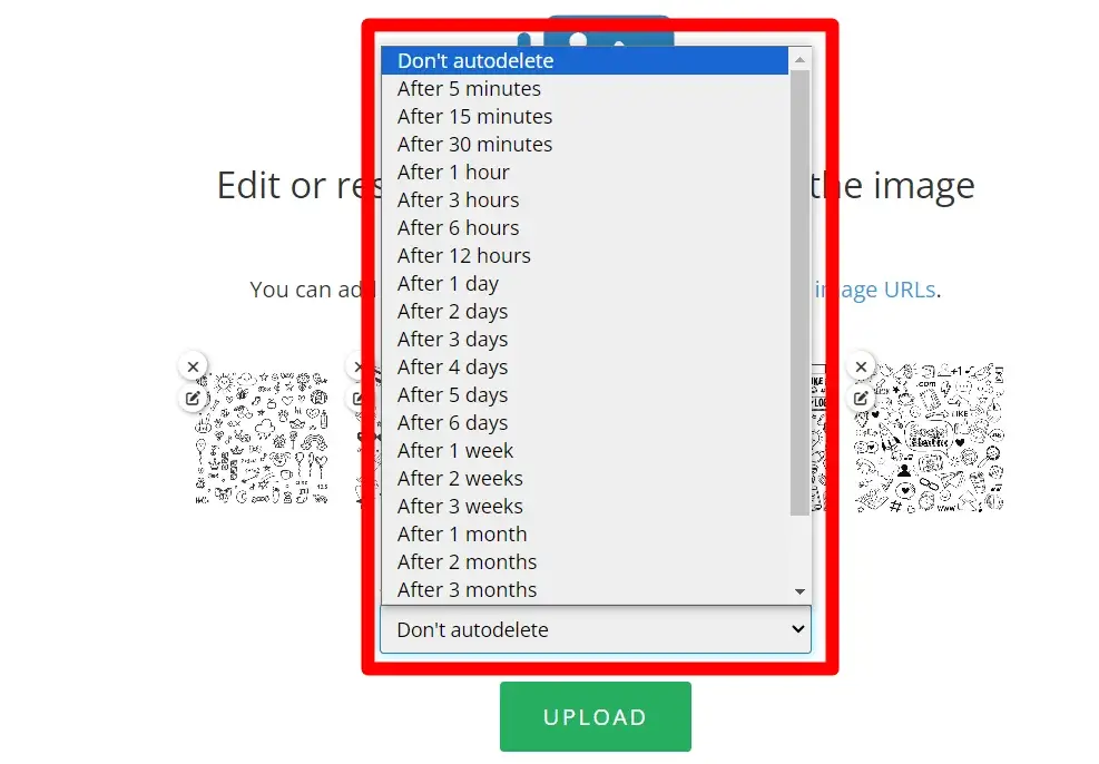 duration of image in imgbb, imgbb