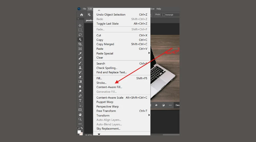 image size option panel photoshop