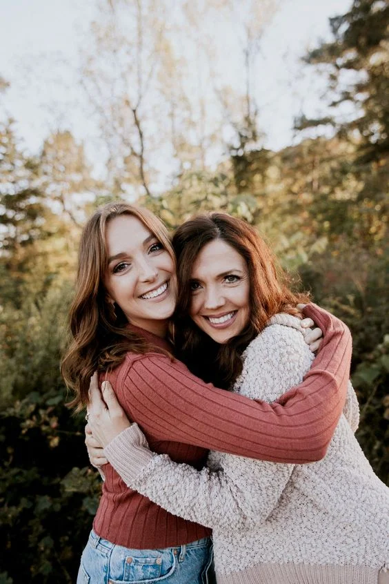 Hugging Each Other During the Winter Season