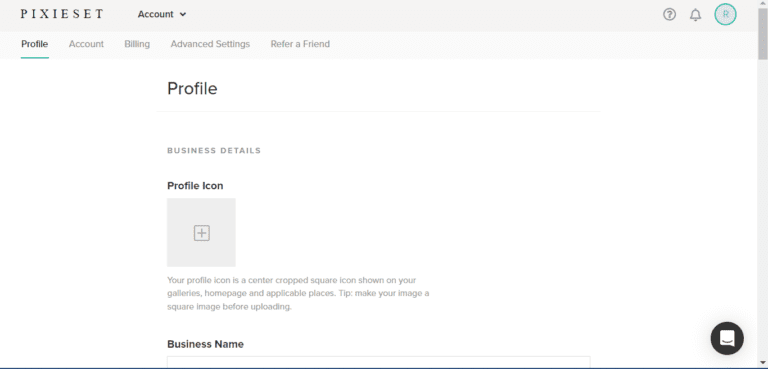 Pixieset Profile Account