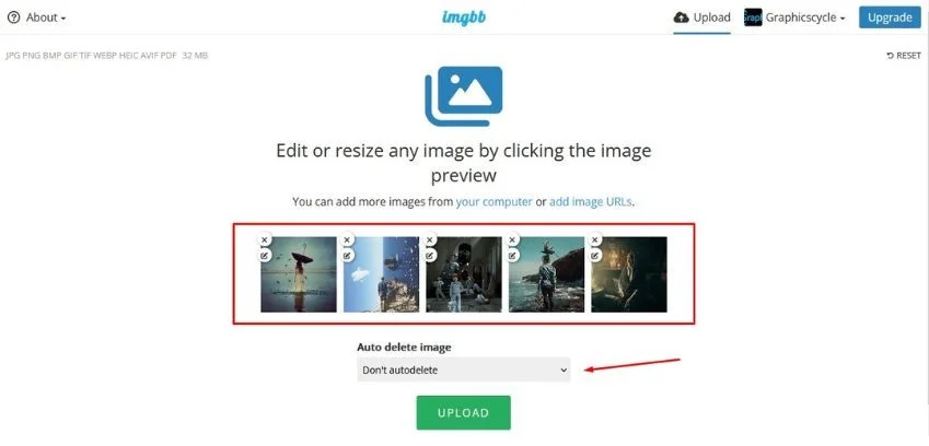 image uploading system of imgbb