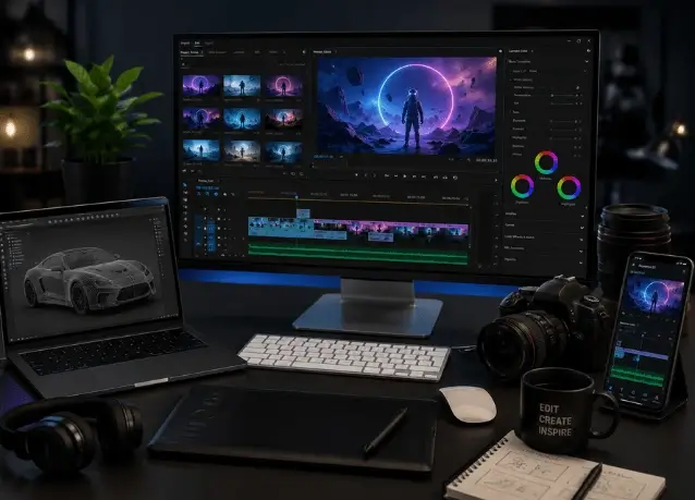professional video editing and 3d design