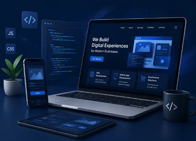 Web developers creating a professional website for business growth